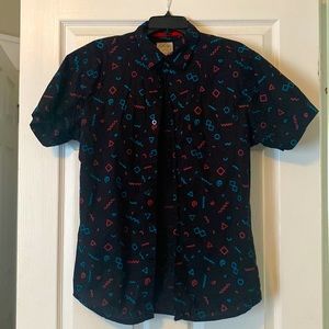 Men’s Large Slim, retro button up shirt